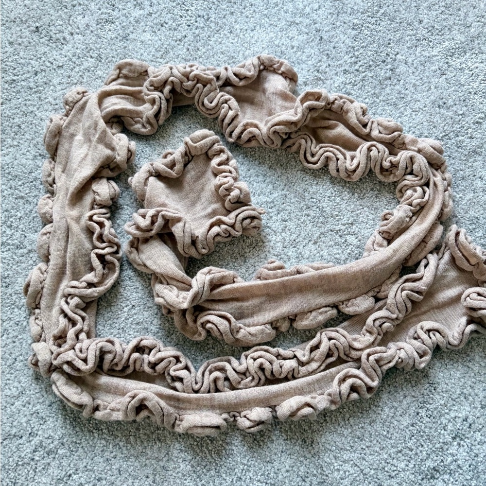 J. Crew Tan Ruffled Scarf